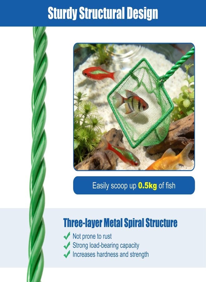 Novique Aquarium Fish Net Small Betta Fish Tank Cleaning Net Sludge Food Residue Wastes Skimmer with Soft Fine Mesh and Braided Matal Handle for Small Ponds and Pools(3 inch) - Image 5