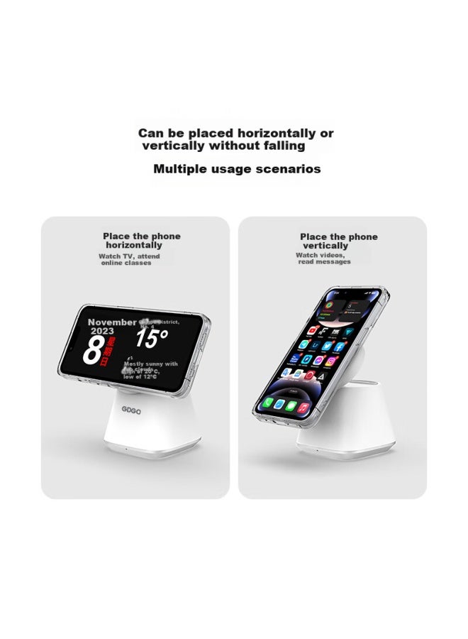 Gdgo Qi2+ Apple Certified 2-in-1 Wireless Charger For Phone And Watch, Magsafe Magnetic Suction, Fast Charging For S10/s9, Compatible With Iphone 16, Earphones, And Iwatch - Image 4