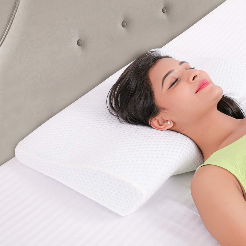 Metron Cervical Pillow for Spondylitis | Visco Soft Memory Foam Pillow for Shoulder Neck Pain | Orthopedic Contour Bed Pillow for Sleeping| Neck Support Pillow for Side Back Stomach Sleepers - Image 3