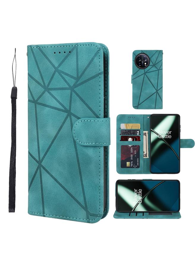 S-TOP Case For OnePlus 11 Skin Feel Geometric Lines Leather Phone Case - Image 1