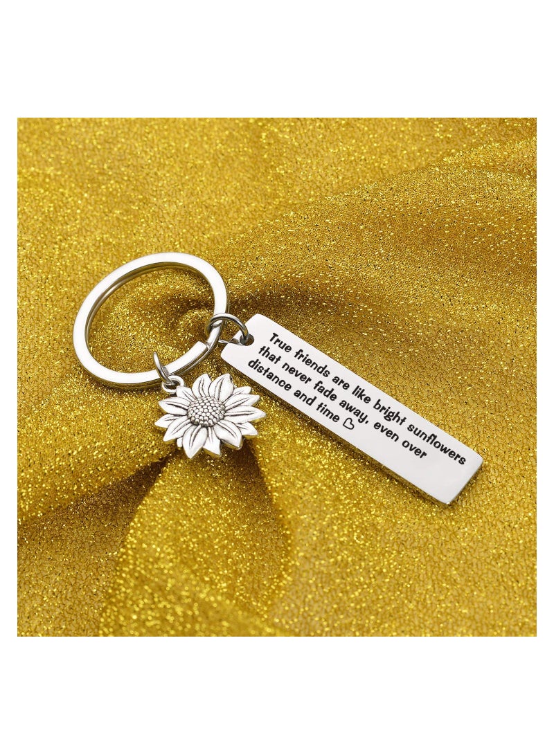 KASTWAVE Friendship Jewelry Inspirational Jewelry Sunflower Jewelry Gift college Going away Gift Long Distance Friendship Keychain besties Jewelry Sunflower Keychain - Image 5