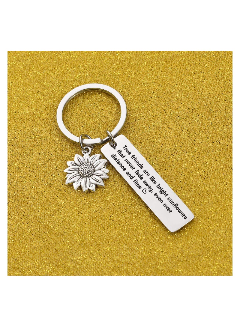 KASTWAVE Friendship Jewelry Inspirational Jewelry Sunflower Jewelry Gift college Going away Gift Long Distance Friendship Keychain besties Jewelry Sunflower Keychain - Image 2