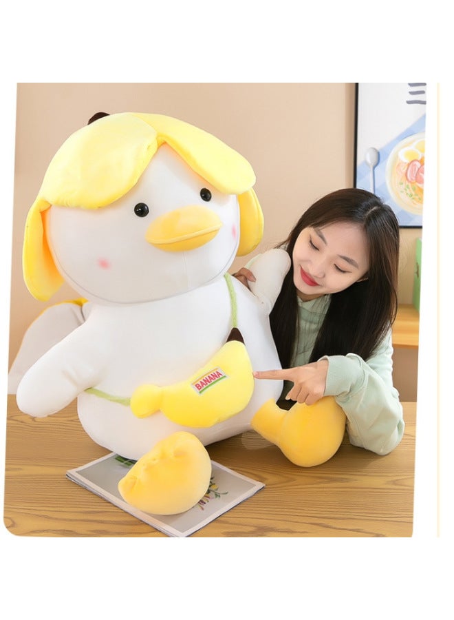 Banana Duck Doll Cute Small Vegetables Chicken Plush Toy Doll Girl's Room Decorations Pillow Super Soft Birthday Gift-Specifications:40cm-Color:Yellow Banana Duck Yy - Image 1