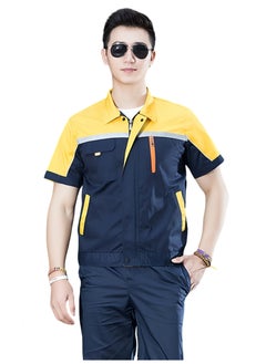 SKT Shiketro Summer Short-sleeved Workwear for Men and Women Breathable Sweat-absorbent Thin Reflective Labor Protection Clothing Tops and Pants 2 Sets  - Image 1