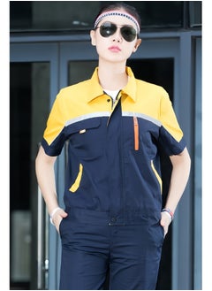 SKT Shiketro Summer Short-sleeved Workwear for Men and Women Breathable Sweat-absorbent Thin Reflective Labor Protection Clothing Tops and Pants 2 Sets  - Image 4