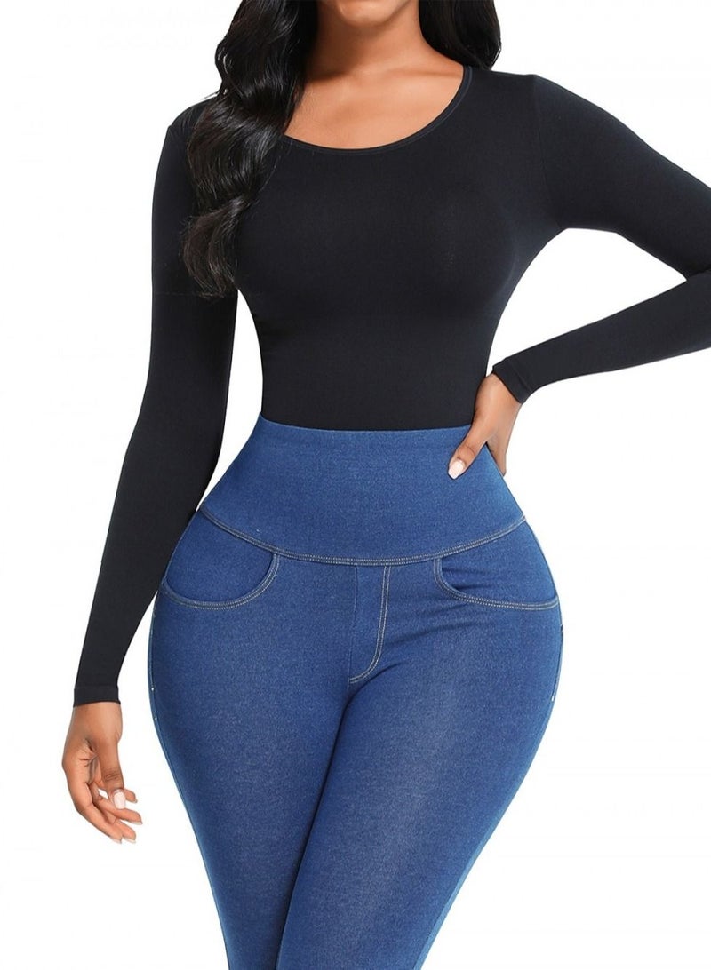 Bodysuit with long sleeves, black - Image 5