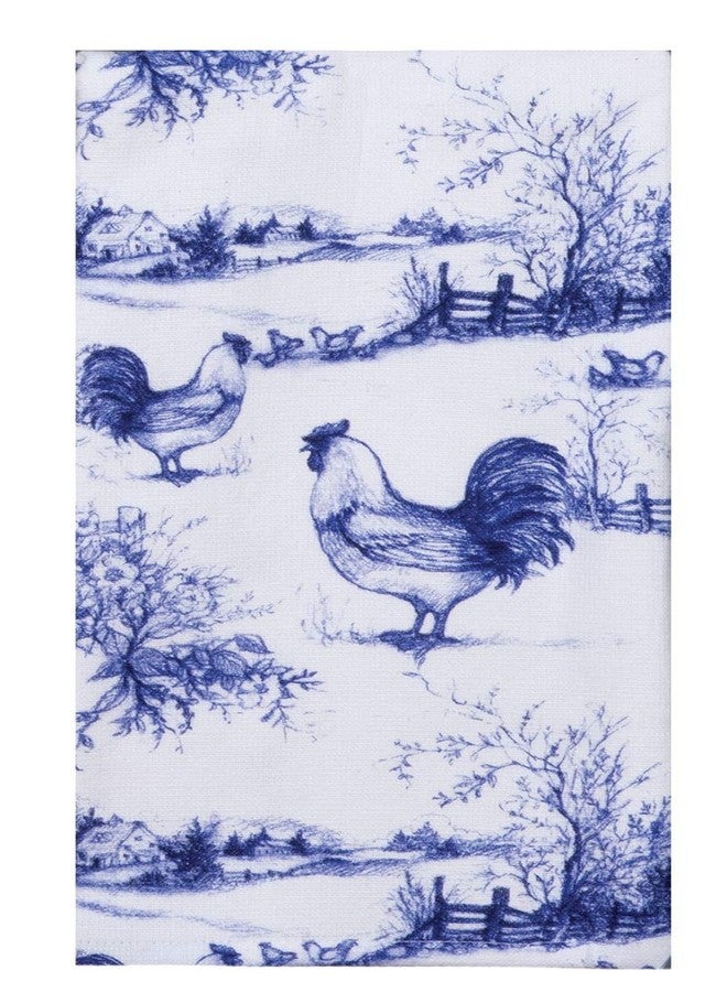 Blue Rooster Toile Dual Purpose Terry Towel