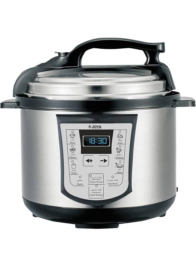 JOYA Electric Pressure Cooker For Fast Cooker (6 Liters) Pressure Pot Arabic Cooker Silver - Image 2