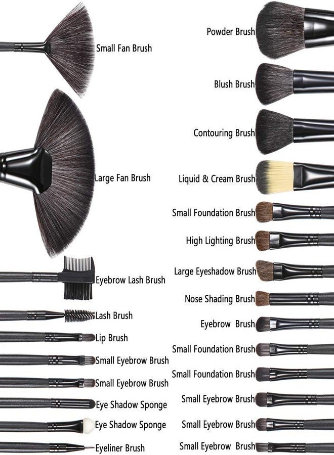 HOMESHOPPER Beauty 24 Makeup Brushes, Make Up Brushes Set Foundation Eye Shadow Kabuki Concealer Cosmetic Brushes Kits Makeup Tools with Pocket Pouch(MAKE UP BRUSH 24 PICS WITH POUCH) - Image 4