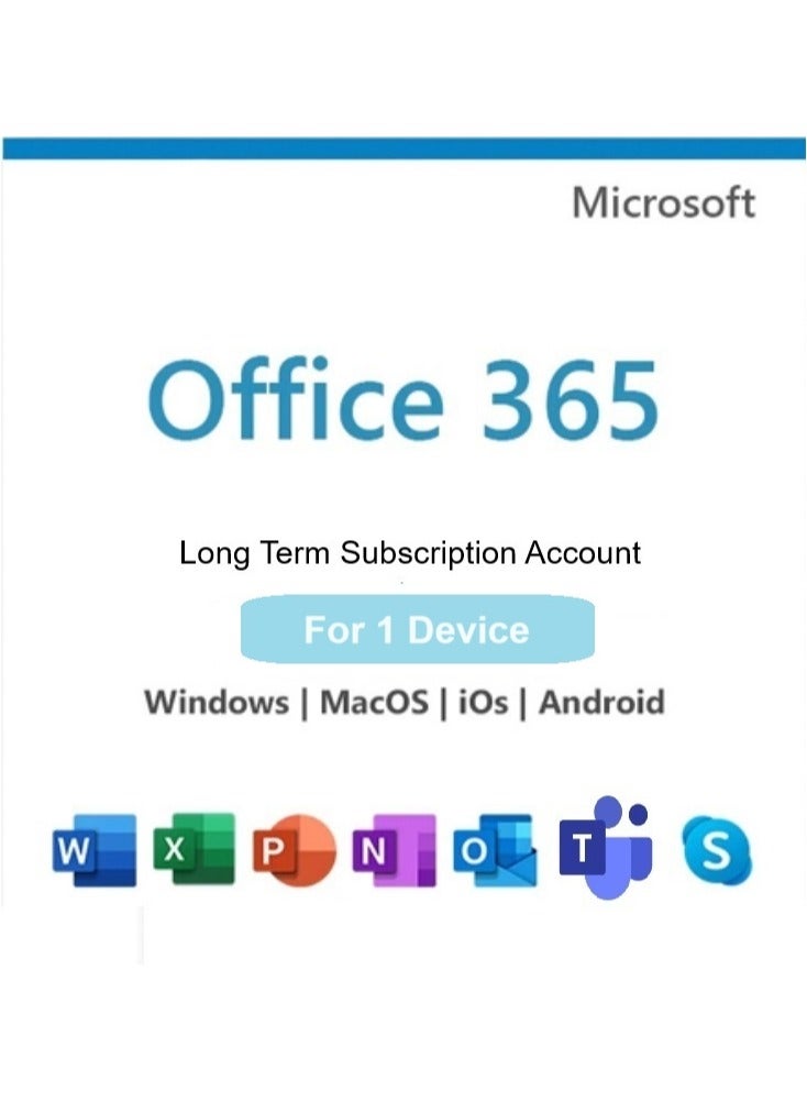 Microsoft Office 365 Long Term Brand New Account | 1 Device access For Mac | Windows | Mobile With OneDrive