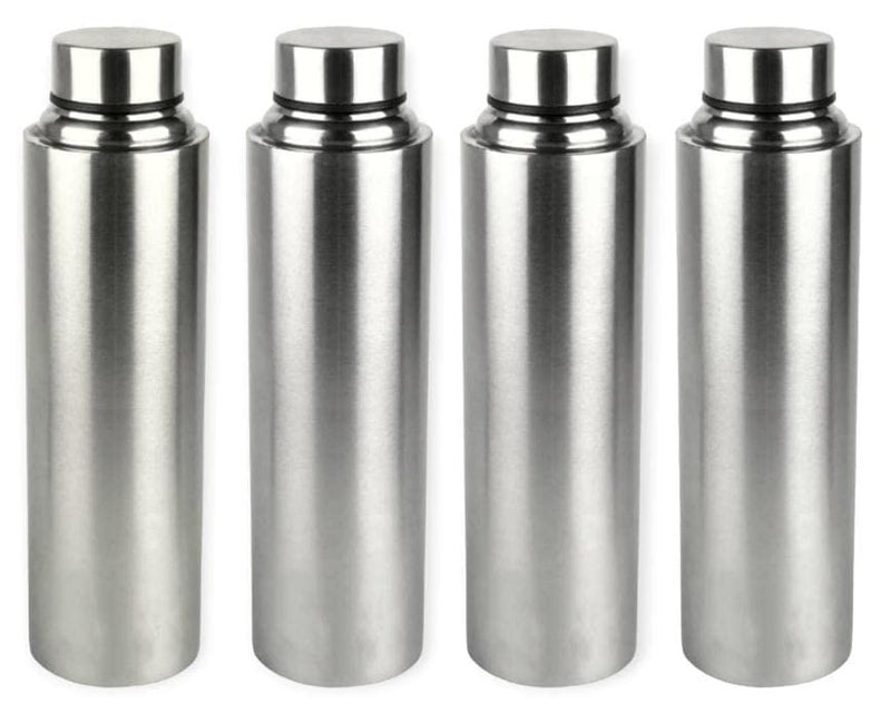 STEEPLE Set of 4 Premium Stainless Steel Water Bottles 500ml Capacity Silver - Image 1