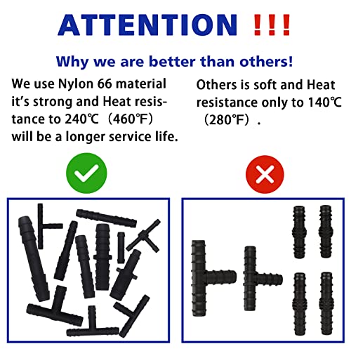 BUSY-CORNER Vacuum Connector Assortment Heat Resistance 240℃（460℉）Automotive Vacuum Tubing Connector Vacuum Tee Connector Assortment Kit Nylon 113 Pieces BUSY-CORNER - Image 2