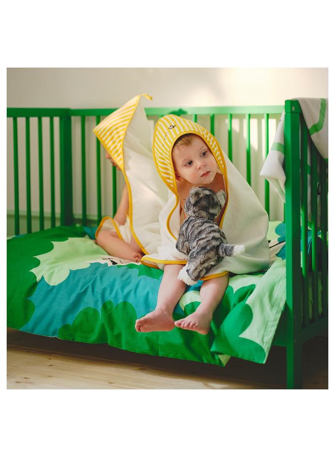 Zaboon Baby towel with hood, yellow, 80x80 cm - Image 5