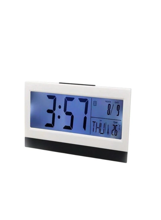 TEMIX Digital Display Alarm Desk Clock Large Number Display LCD Tempreature, Calendar Display Clocks for Home & Office - Image 1