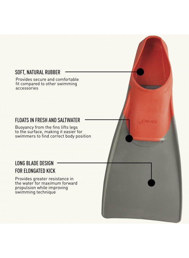 FINIS Long Floating Fin 7-9 Red/Gray - Image 3