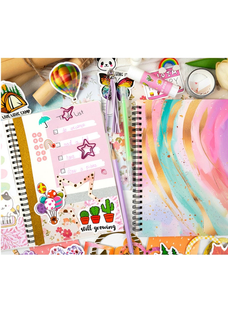 Aurafly DIY Journal Kit For Girls, Scrapbook And Diary Supplies Set, Gift For Girls Art And Crafts Toys For Kids, DIY Journal Set, Ideal Gifts For 7 8 9 10 11 12 13 14 Year Old Girl (Pink)  - Image 5