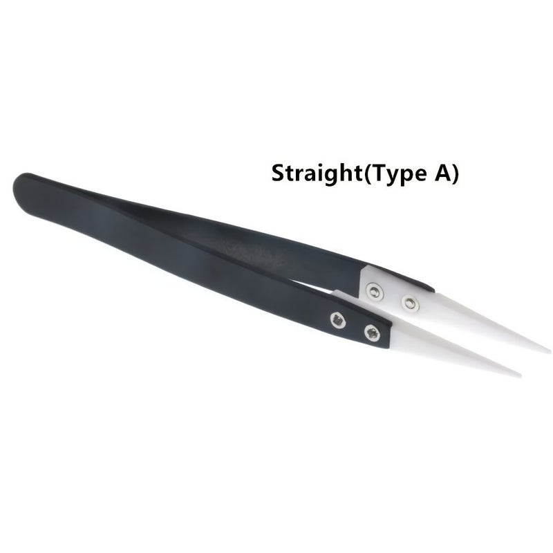 Anti Static Ceramic Tweezers Curved Type C Industrial Insulated Tweezers - Image 4