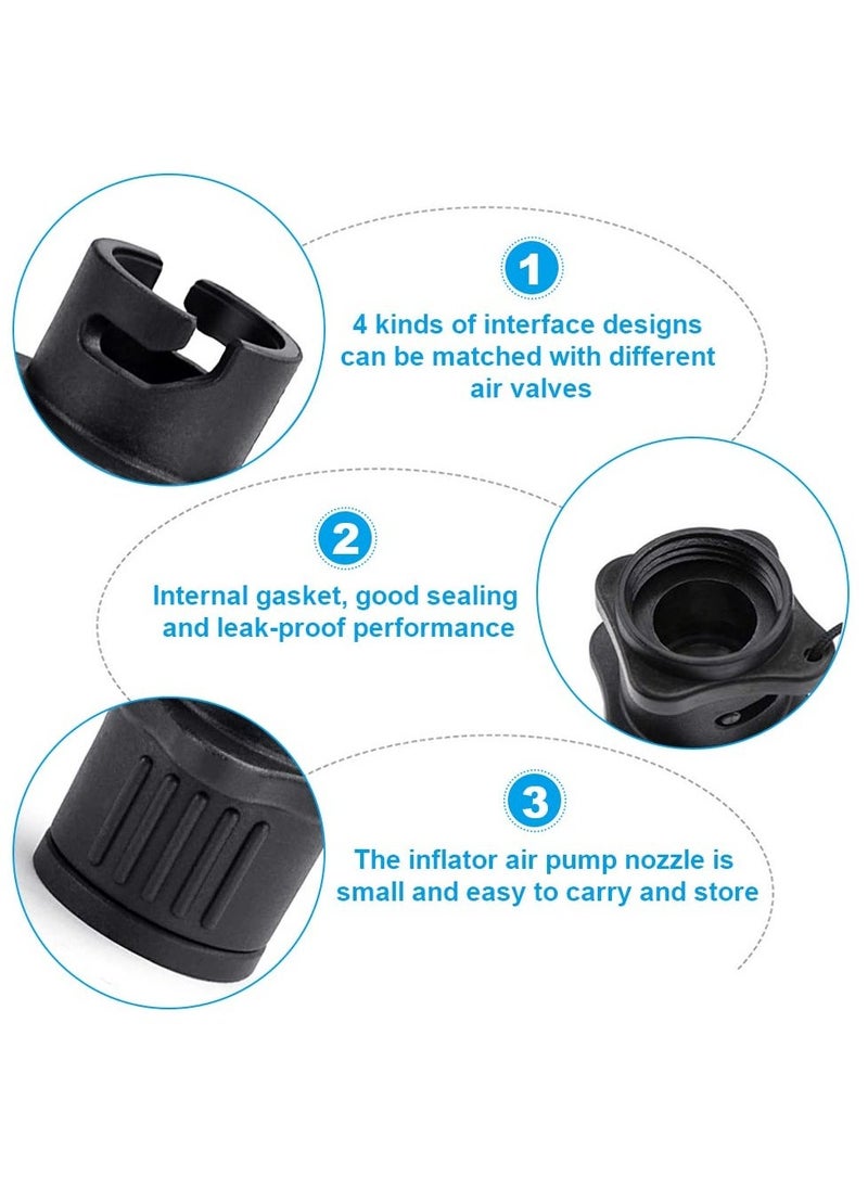 5 Pcs Inflatable Boat Air Pump Adaptors, Multifunctional Air Pump Converter Kit, Standard Conventional Air Pump for Kayak, Stand Up Paddle Board, Inflatable Bed, Inflatable Dinghy  - Image 4