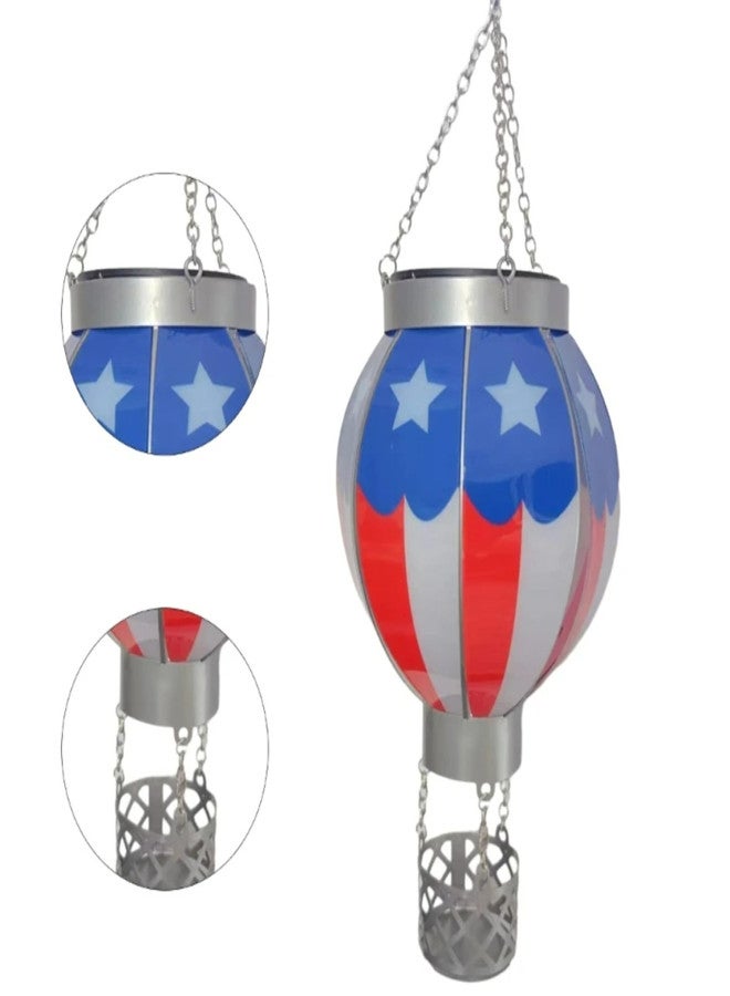 Color hot air balloon with hook solar light, solar hot air balloon light, indoor and outdoor color metal solar light lawn porch tree courtyard warm light decorative light - Image 3