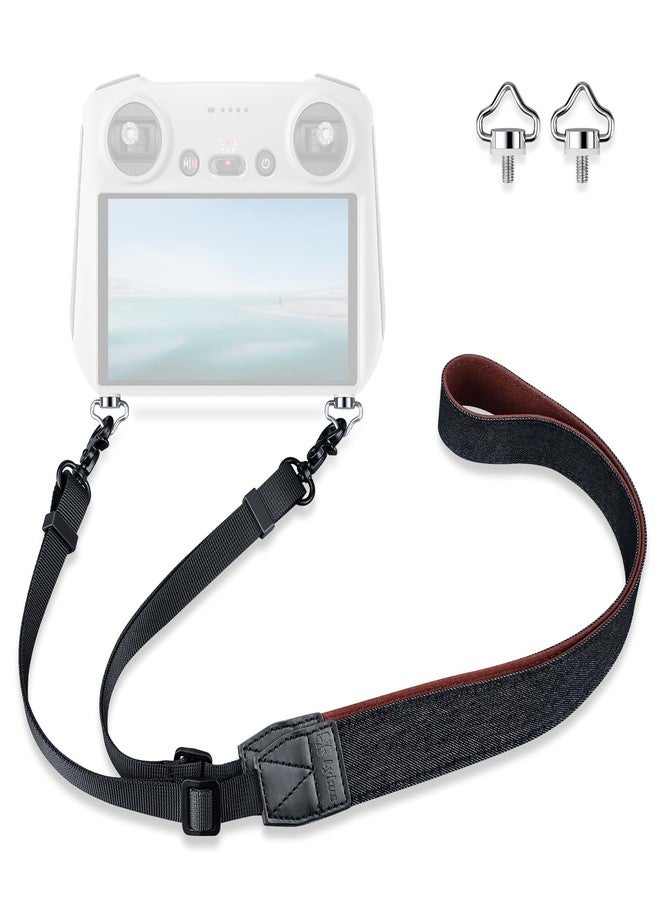 Lykus حزام لانيارد/حزام عنق/طوق ل DJI RC/RC 2/RC Pro/RC Plus، حزام أسود، براغي على شكل تاج، متوافق مع DJI Mini 4 Pro، Air 3، Mini 3/Pro، Mavic 3 Pro/Classic - Image 1