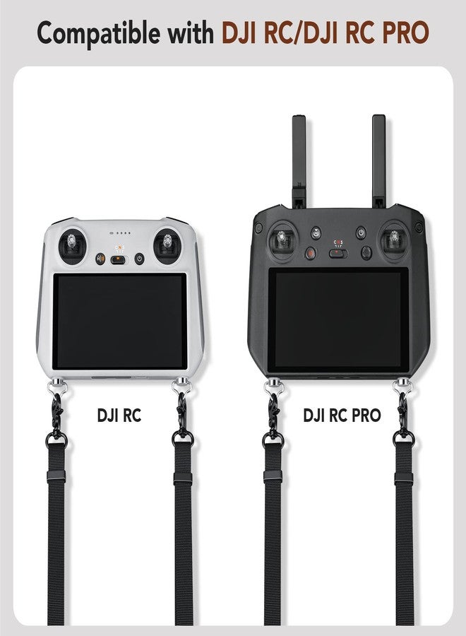 Lykus حزام لانيارد/حزام عنق/طوق ل DJI RC/RC 2/RC Pro/RC Plus، حزام أسود، براغي على شكل تاج، متوافق مع DJI Mini 4 Pro، Air 3، Mini 3/Pro، Mavic 3 Pro/Classic - Image 2