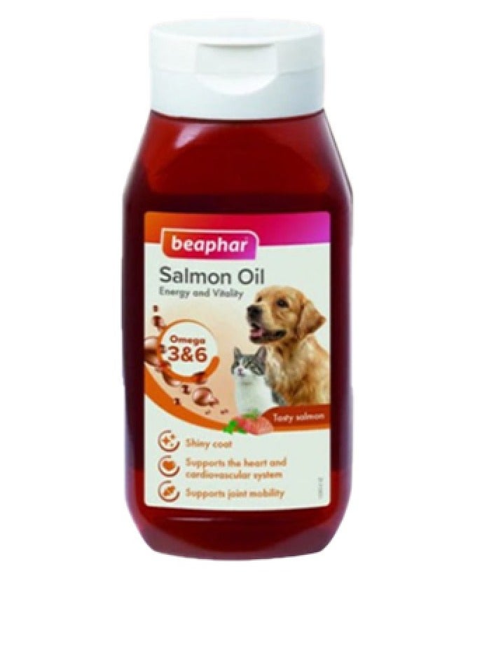 بيفار زيت السالمون مكمل غذائي طبيعي لذيذ مناسب للكلاب والقطط 430 ملل - Image 1