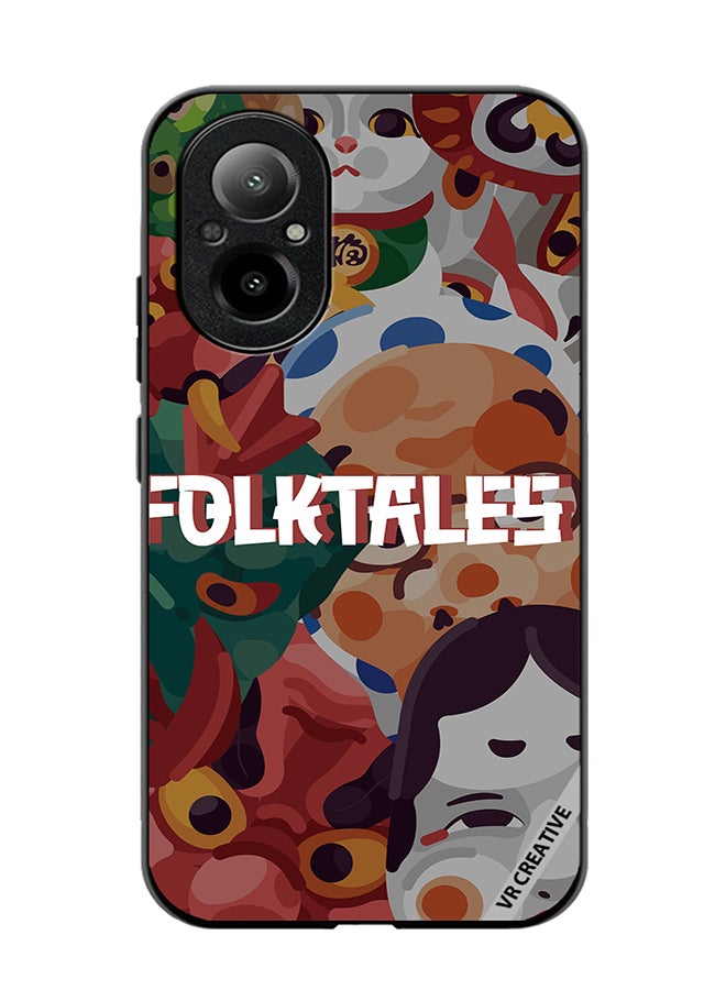 VR CREATIVE Protective Case Cover For Realme C67 4G Japanese Folk Tales Design Multicolour - Image 1