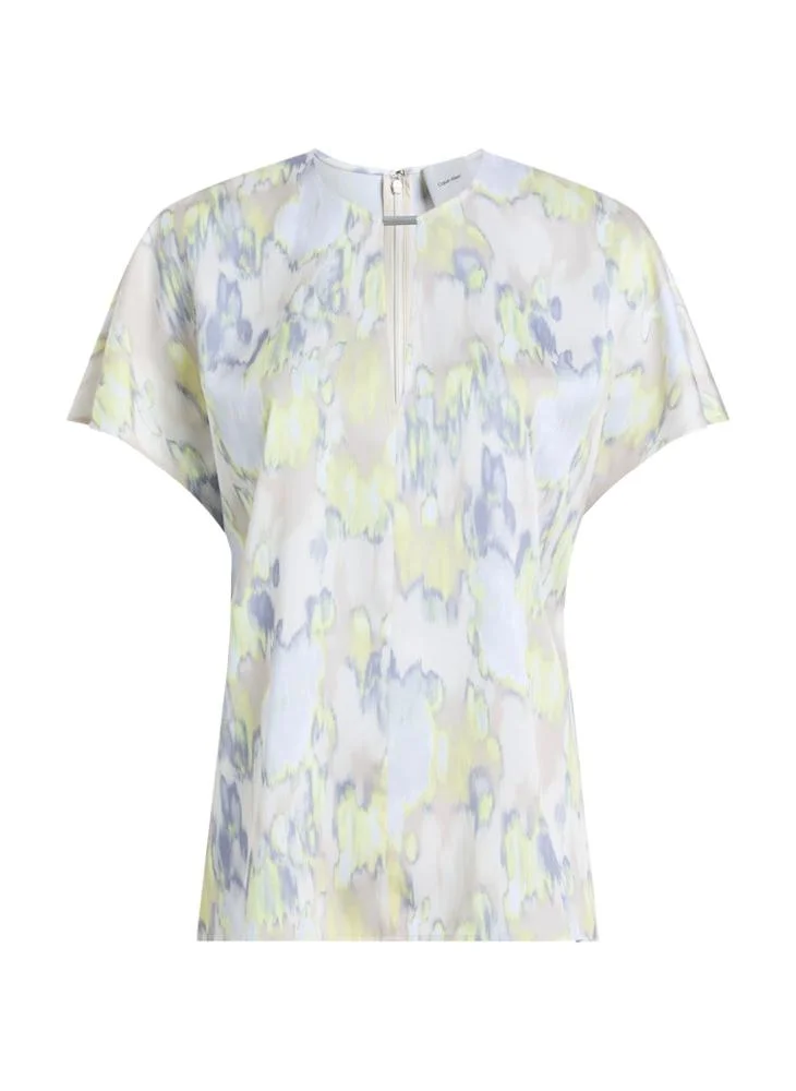 CALVIN KLEIN Printed Drape Sleeve Top