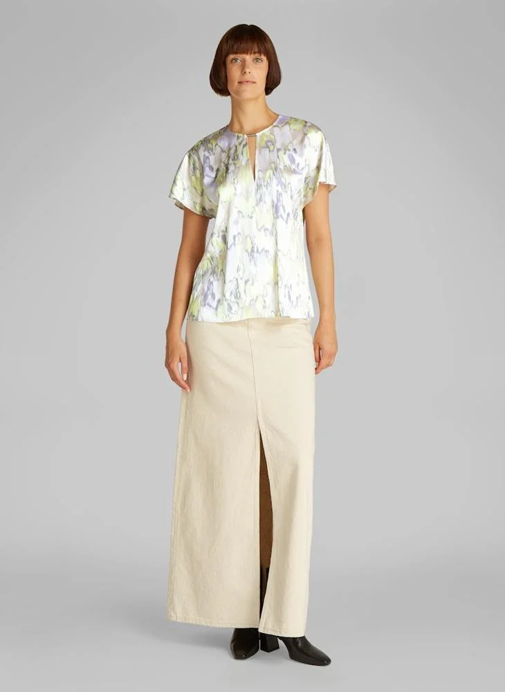 CALVIN KLEIN Printed Drape Sleeve Top