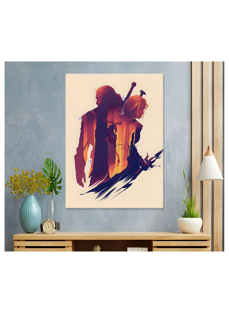 مودكلاس لوحة ذا ويتشرجدارية باطار خشبي - Image 1