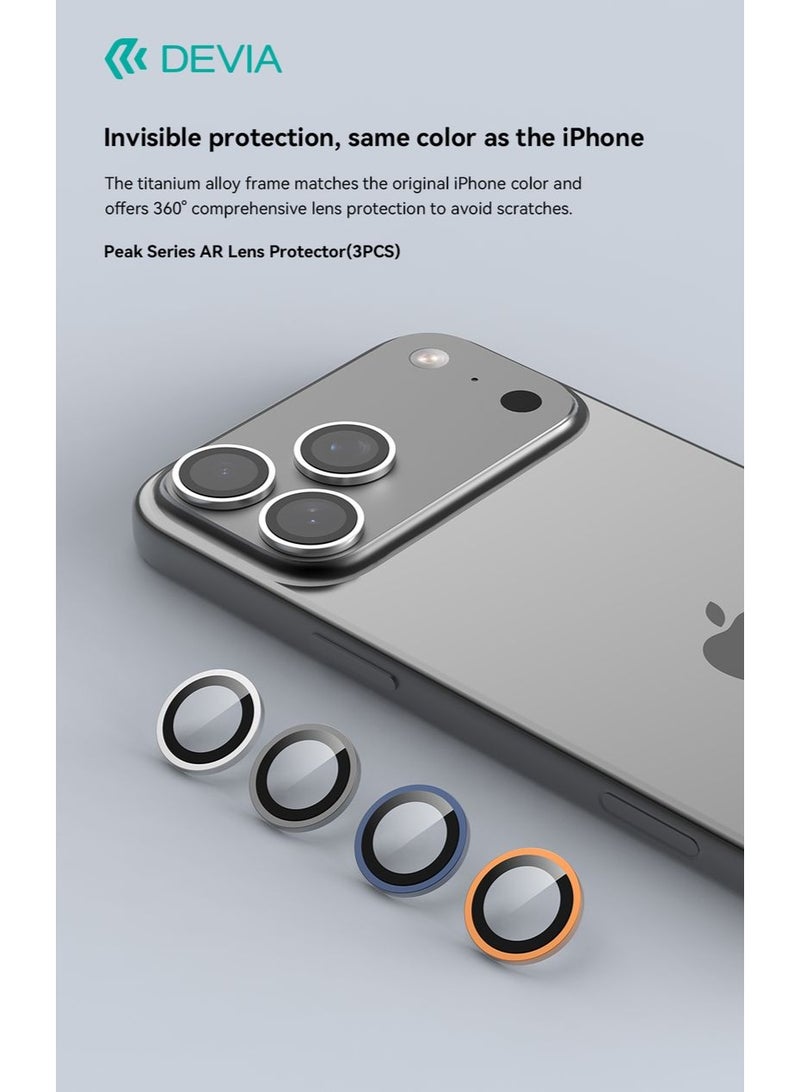 devia iPhone 17 Pro / 17 Pro Max Lens Protector Dark Blue - Tempered Glass with Titanium Frame Premium Dual AR Protection and 99% Ultra Clear - Image 5