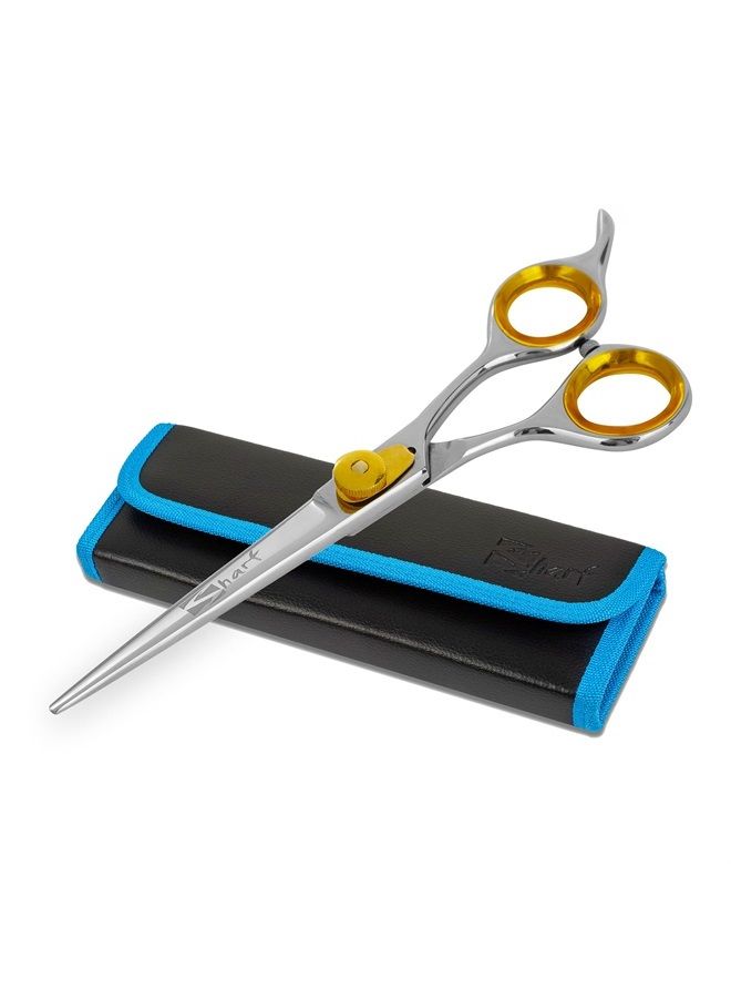 SHARF Gold Touch Barber 6.5 Inch, Professional Straight Shears 440c Japanese Stainless Steel Barber Scissors for Men and Women - Image 1