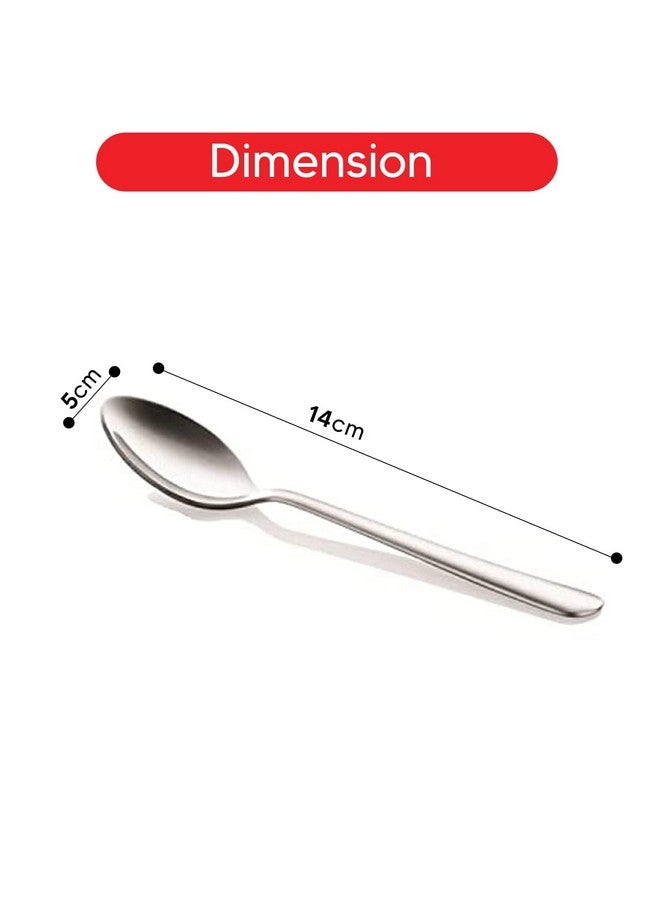 Shapes Gravity Stainless Steel Tea Spoon Set - 12 Pieces (14 cm) | Sleek Design | Durable Construction | Ideal for Home and Cafes | Dishwasher Safe | Perfect for Tea and Desserts - Image 2