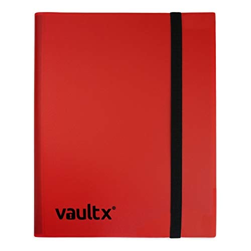 Vault X 12 Pocket Standard Strap Binder, Holds 480 Trading Cards in 20 Side-Loading Pages (Red) - Image 1