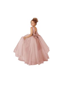 Daddy's Angel Flower Girls Satin Tulle Princess Pageant Dress for Wedding  - Image 1