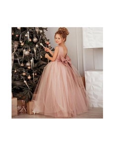 Daddy's Angel Flower Girls Satin Tulle Princess Pageant Dress for Wedding  - Image 2
