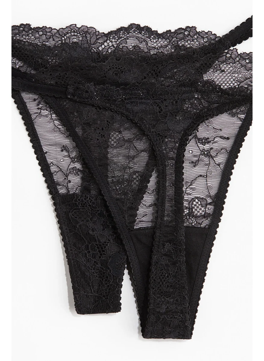 H&M 2-Pack Lace Tanga Thong Briefs