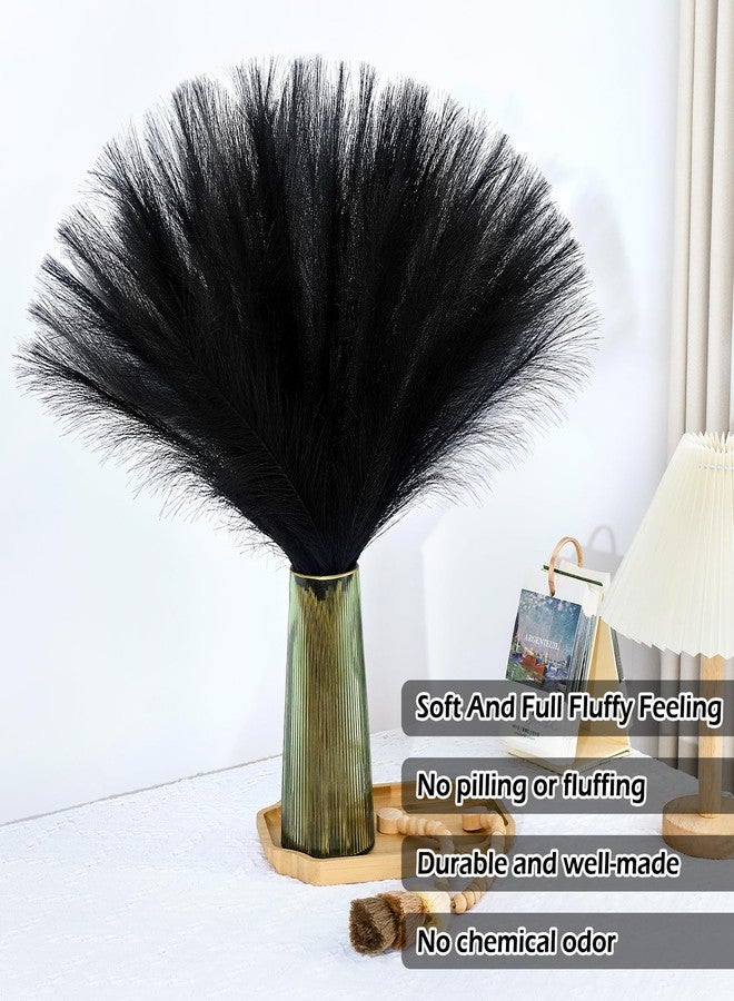 MUUNC Black Pampas Grass Decor 30 Pcs 21.7 Inch Faux Pampas Grass Bulk Artificial Dried Flowers Small Vase Filler Pompas Grass. - Image 3