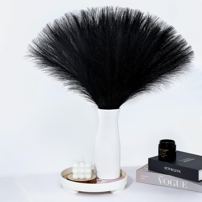 MUUNC Black Pampas Grass Decor 30 Pcs 21.7 Inch Faux Pampas Grass Bulk Artificial Dried Flowers Small Vase Filler Pompas Grass. - Image 1