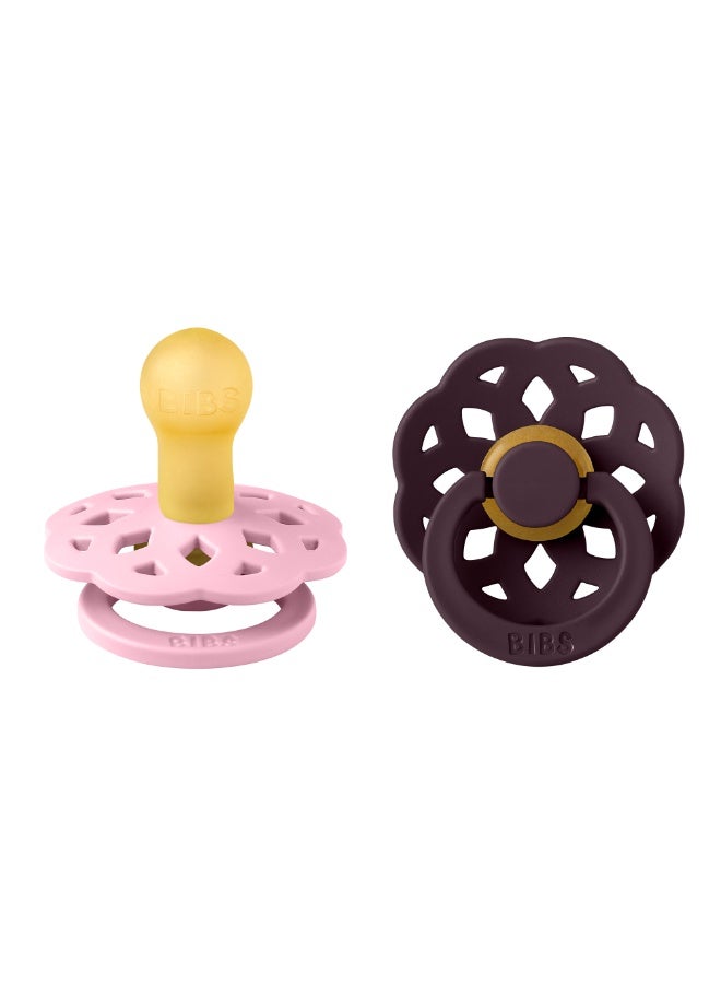 بيبس BIBS Pacifier Boheme 2 PACK Latex Size 1 Baby Pink/Plum - Image 3