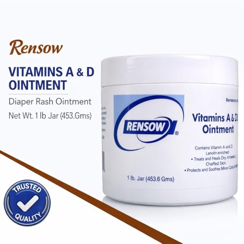 Rensow Vitamin A&D Ointment Tattoo Aftercare Healing Ointment Skin Protection & Recovery Balm Moisturizing Vitamin A & D Cream for Fresh Tattoos, Dry Skin & Irritation Relief 16oz - Image 2