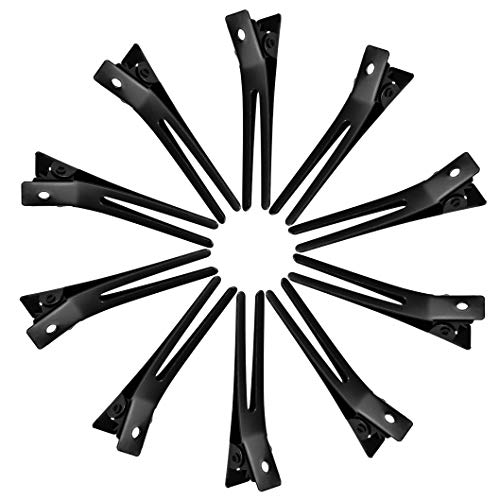 Wobe Hairdressing Double Prong Curl Clips, 50pcs 1.8" Metal Alligator Hairpins for Hair Bow Pin Curl, Styling Clips for Hair Salon Barber (Black) - Image 5