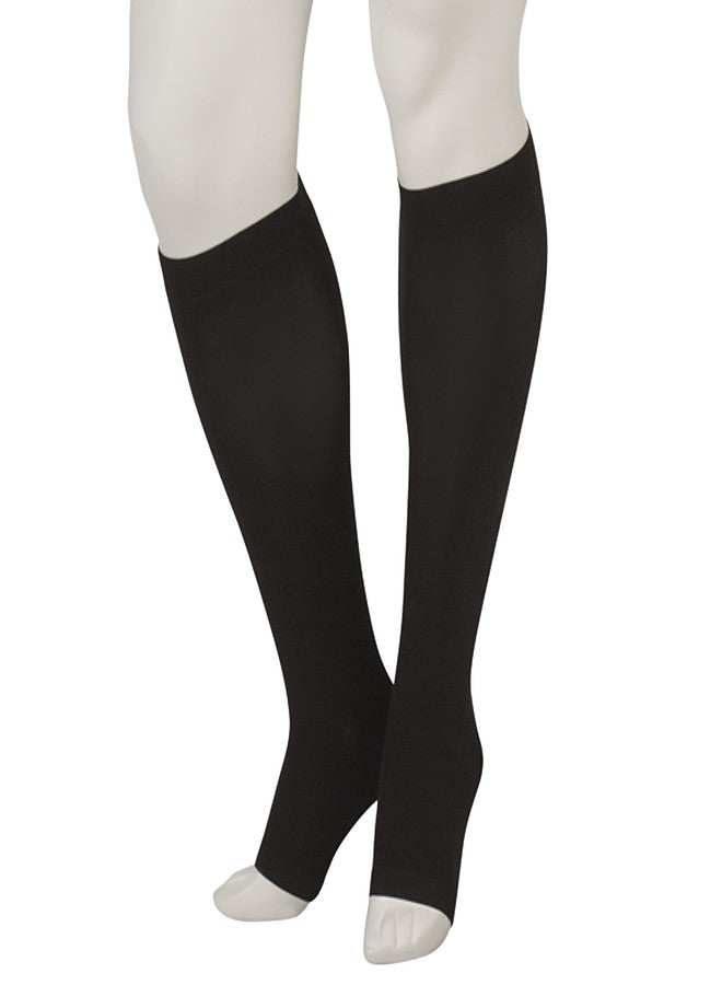 Juzo Basic 4410 Knee-High 15-20 mmHg Open Toe Compression Stocking - Men & Women, Short, 3 (III), Black - Image 1