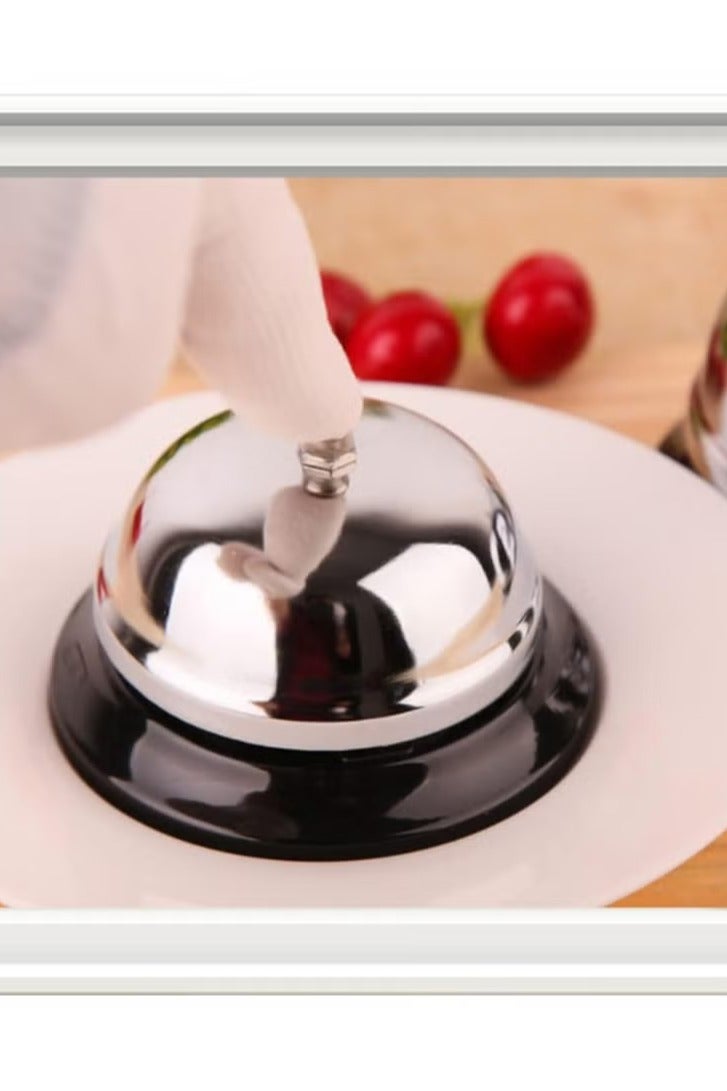 Desk Bell Stainless Steel Hand Service for Kitchen Hotels Schools Restaurants Reception Areas Warehouse Bells Customized Important Dishes Anti-Rust Cute Sound,Silver - Image 5