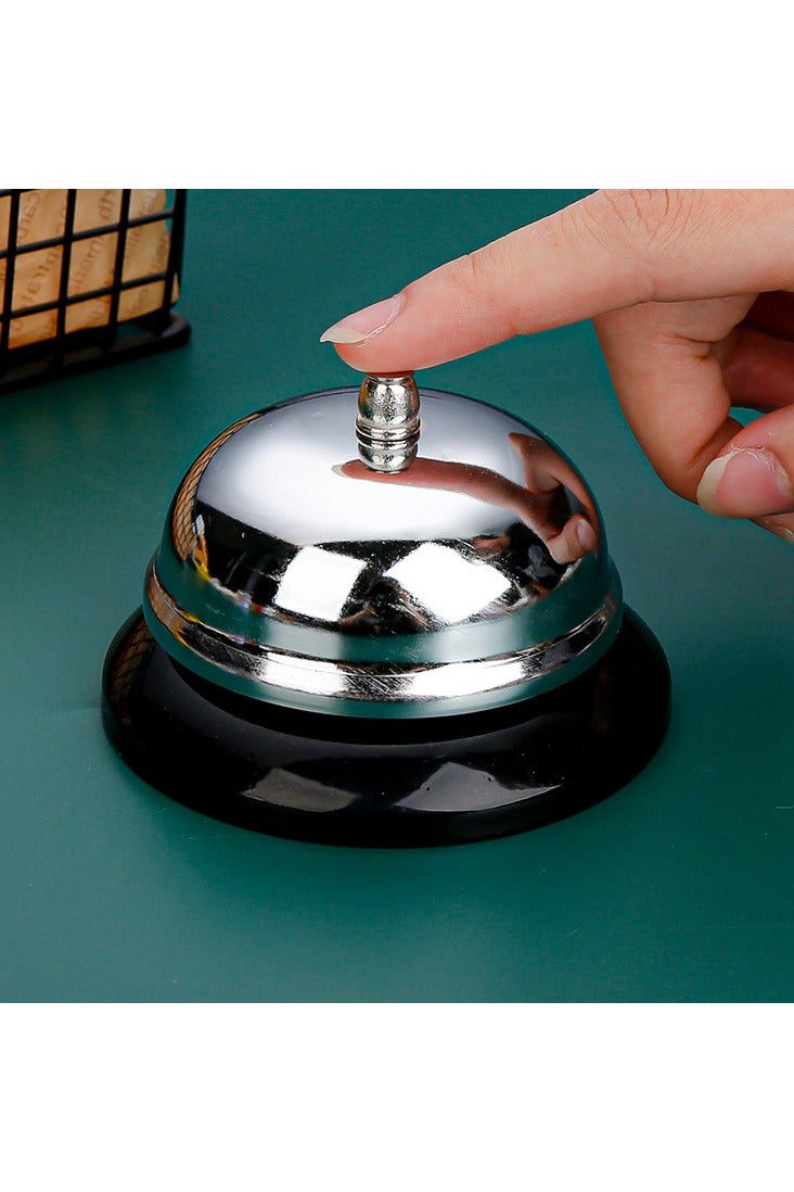 Desk Bell Stainless Steel Hand Service for Kitchen Hotels Schools Restaurants Reception Areas Warehouse Bells Customized Important Dishes Anti-Rust Cute Sound,Silver - Image 1