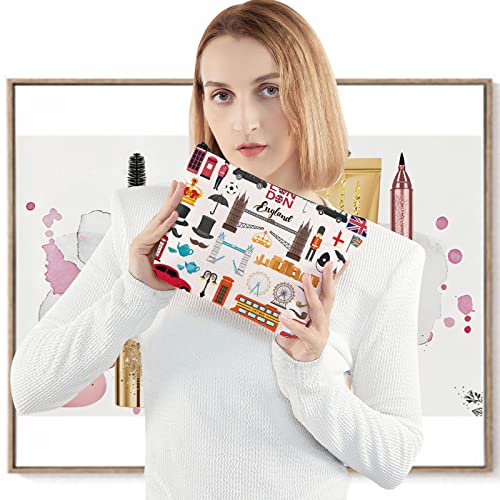 LEVLO حقيبة مستحضرات التجميل بتصميم بريطاني من ليفلو لندن هدية سفر تذكارية إنجليزية - Image 4