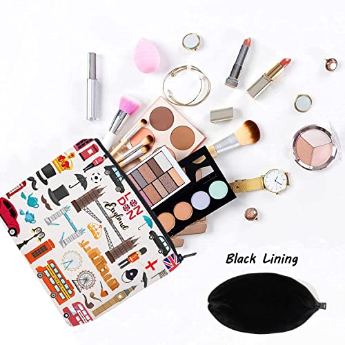 LEVLO حقيبة مستحضرات التجميل بتصميم بريطاني من ليفلو لندن هدية سفر تذكارية إنجليزية - Image 3