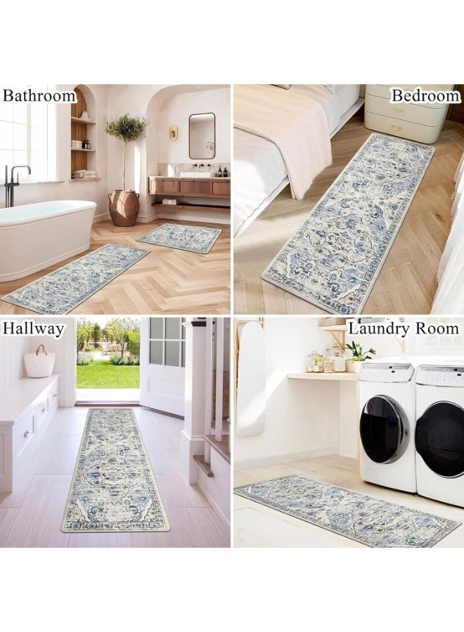 Anti Fatigue Kitchen Mat Set of 2 Non Slip Kitchen Mats for Floor Cushioned Kitchen Rugs Comfort Standing Mat Farmhouse Waterproof PVC Foam Kitchen Floor Mat Runner - Image 4