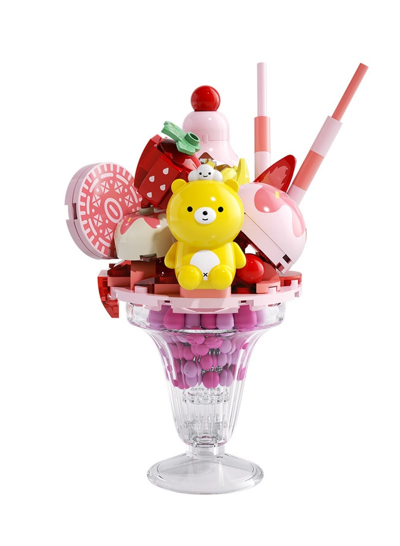 Yellow Bear Jam Cup Food Shape Assembly Building Blocks Creative Diy Assembly Toys Children Adult Home Furnishings  - Image 1