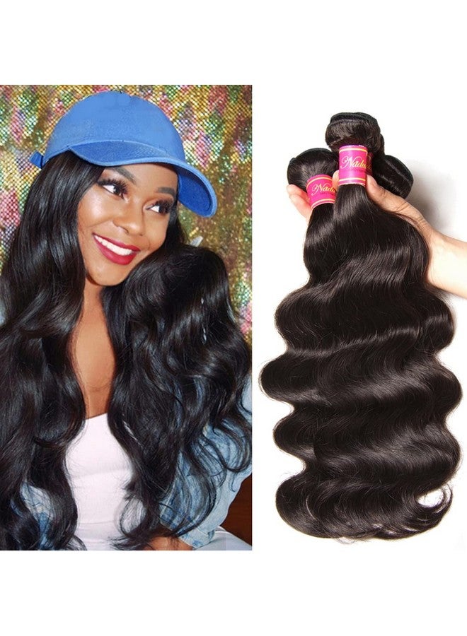 Nadula Hair 12A Brazilian Body Wave Virgin Human Hair 3 Bundles 14 16 18 100% Unprocessed Brazilian Wavy Human Hair Weave Extensions For Black Women Natural Color - Image 1